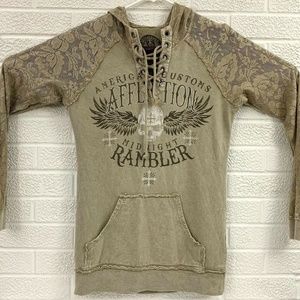 SOLD    Affliction Womens Hoodie Size Medium Lace